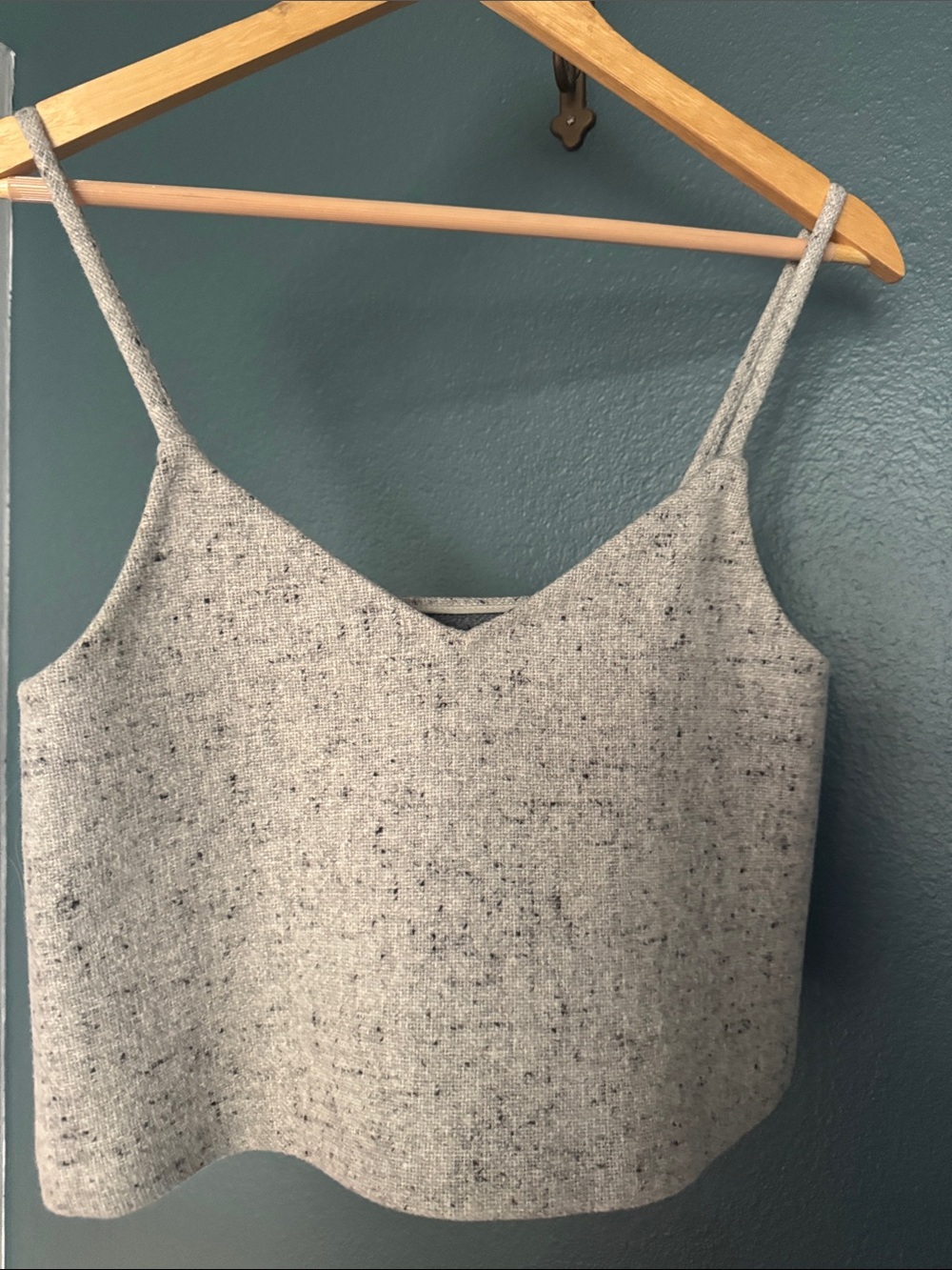 Rosie Assoulin Gray v-neck crop tank